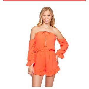 Salt and jade off shoulder romper medium